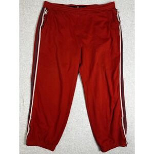 Marithe Francois Girbaud Pant 2XL Red Track Ankle Zip Jogger Stripe Athletic Y2K